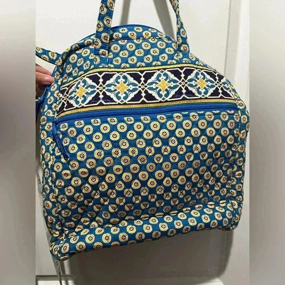 Small/medium blue and yellow Vera Bradley tote - Picture 4 of 7